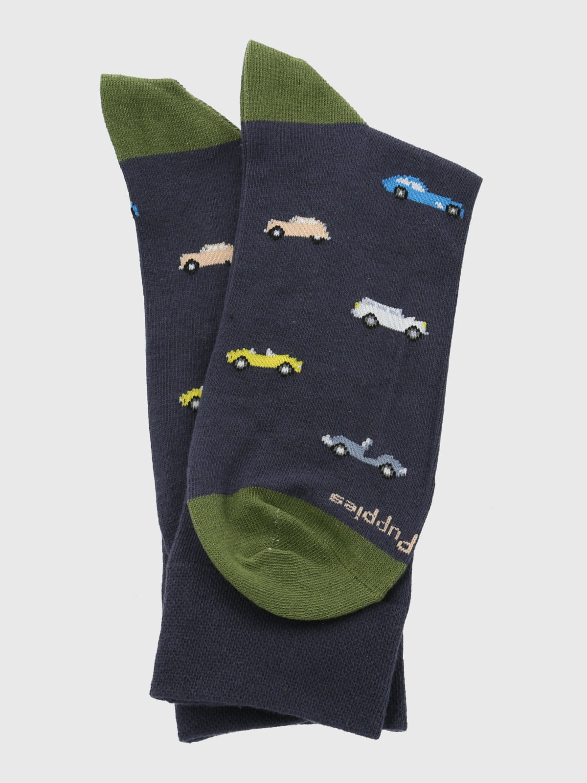 Calcetin Algodón Hombre C Cuff Cars Azul Hush Puppies