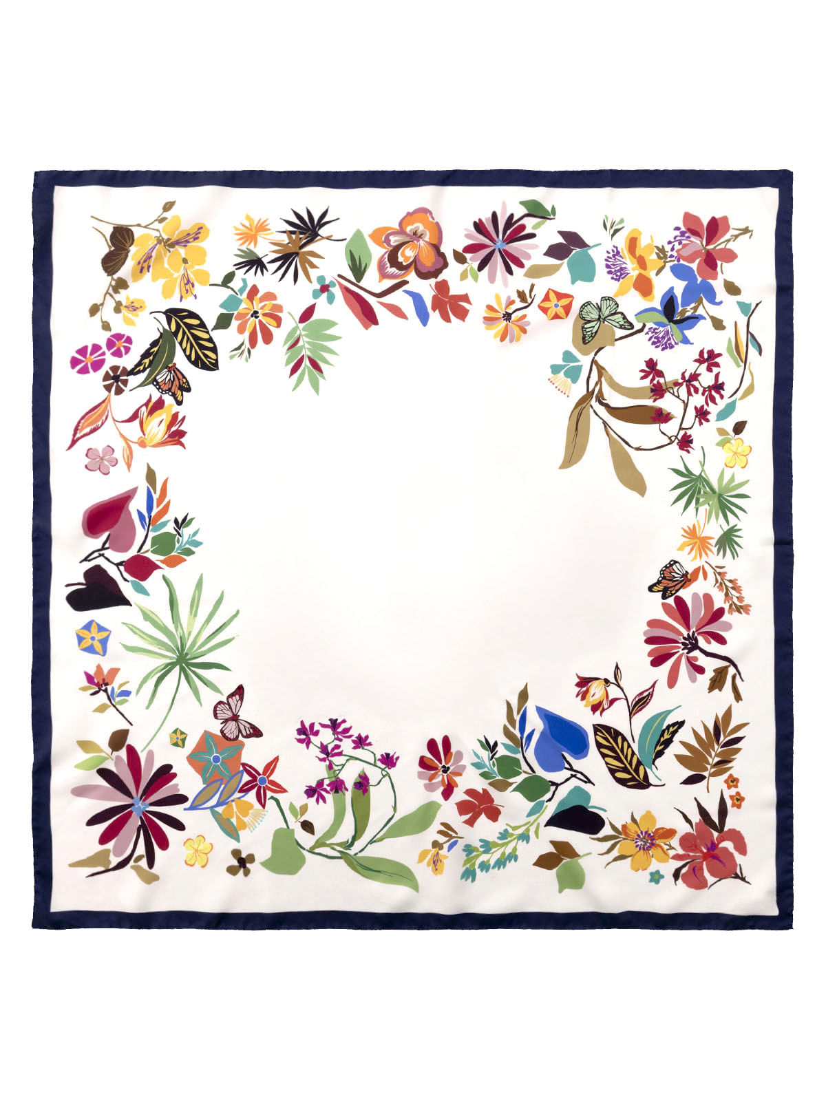 Pañuelo Seda Mujer Silk Rosetta Scarf Blanco Hush Puppies