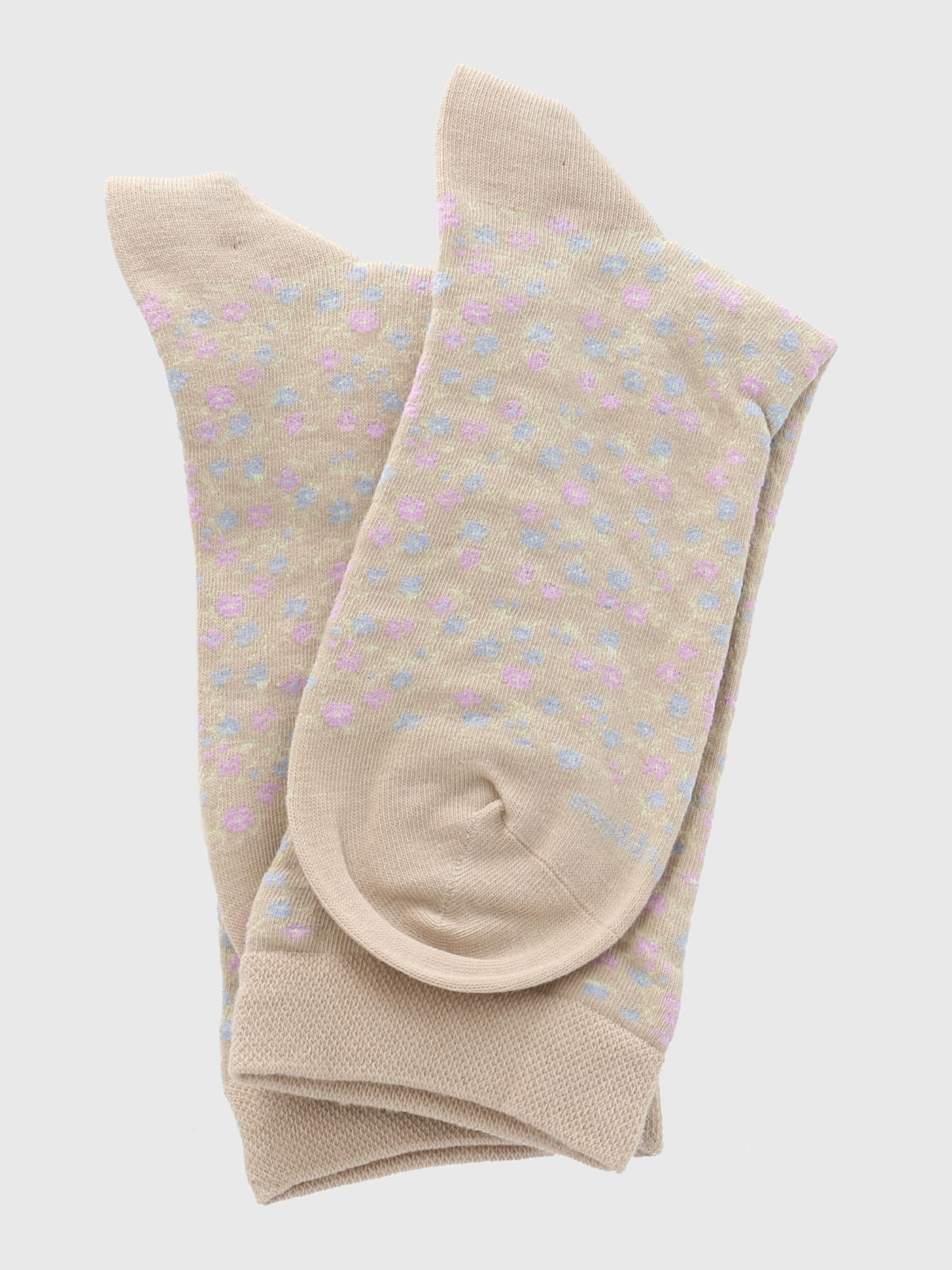 Calcetin Algodón Mujer C Cuff Allover Beige/Crudo Hush Puppies