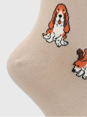 Calcetin Algodón Mujer C Hat Basset Beige/Crudo Hush Puppies