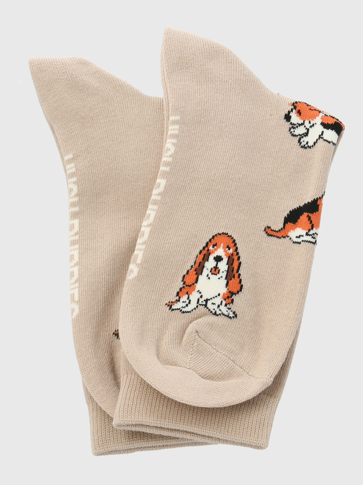 Calcetin Algodón Mujer C Hat Basset Beige/Crudo Hush Puppies