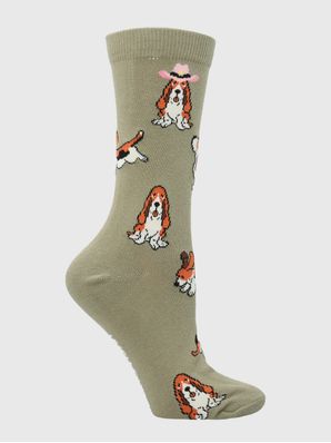 Calcetin Algodón Mujer C Hat Basset Verde Hush Puppies