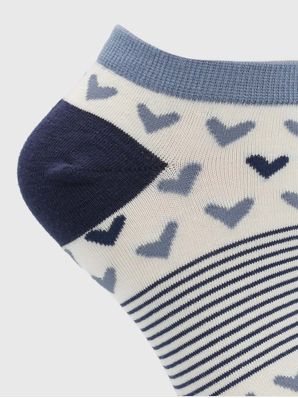 Calcetin Algodón Mujer Ped Heart Beige/Crudo Hush Puppies