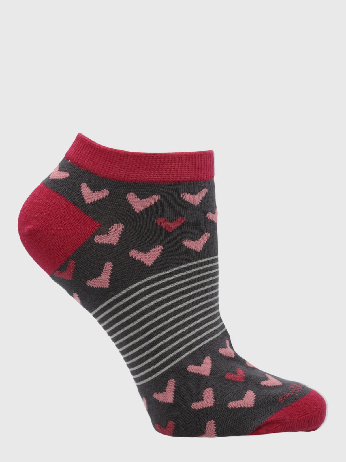 Calcetin Algodón Mujer Ped Heart Gris Hush Puppies