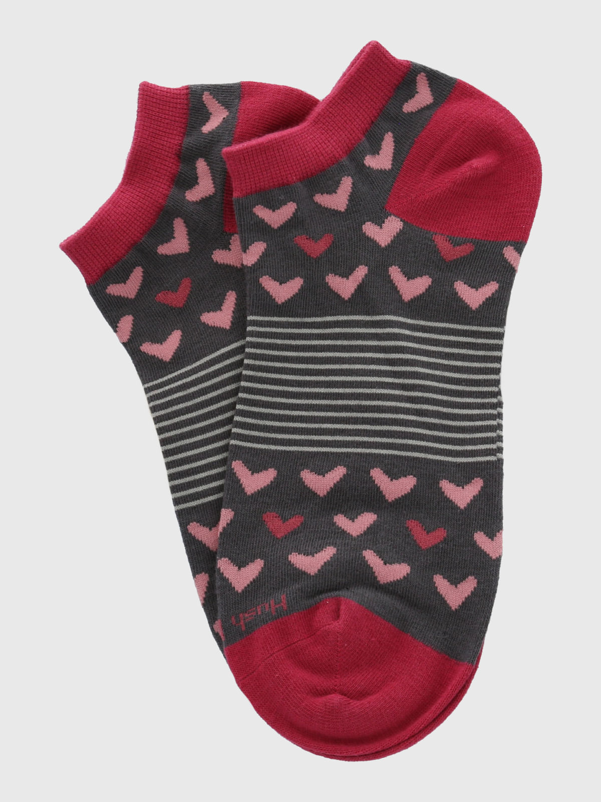 Calcetin Algodón Mujer Ped Heart Gris Hush Puppies