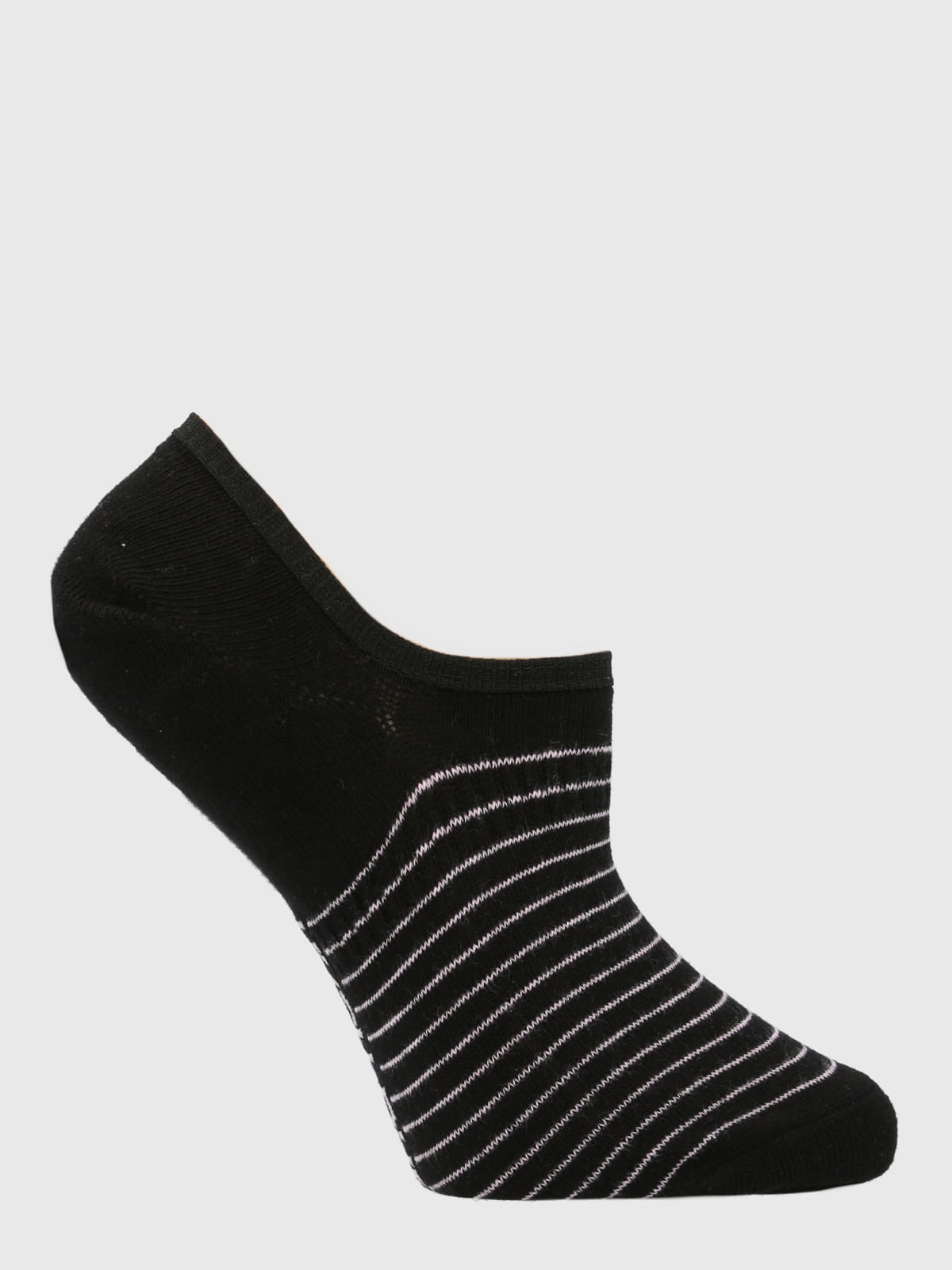 Calcetin Algodón Mujer Inv Stripes Negro Hush Puppies