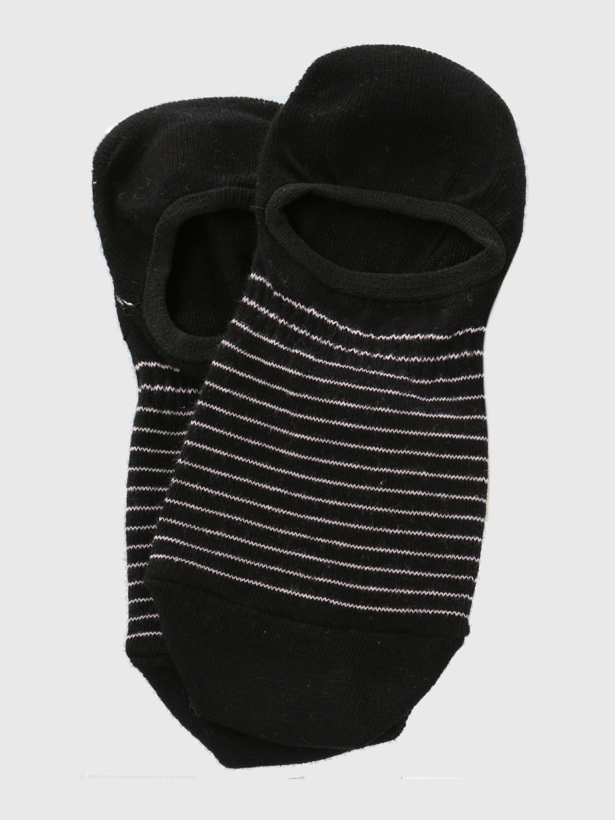Calcetin Algodón Mujer Inv Stripes Negro Hush Puppies