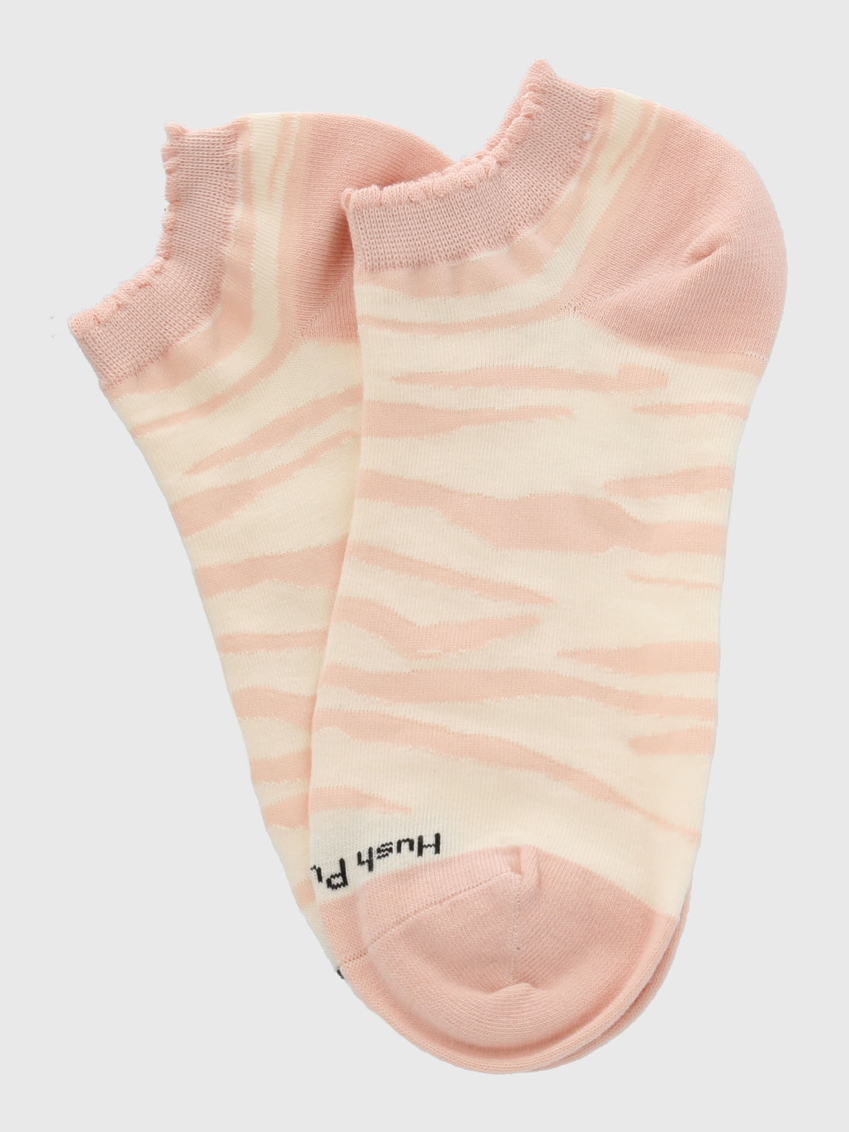 Calcetin Algodón Mujer Ped St Zebra Rosado Hush Puppies