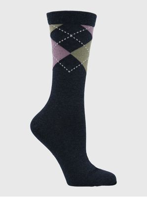 Calcetin Algodón Mujer C Cuff Argyle Azul Hush Puppies