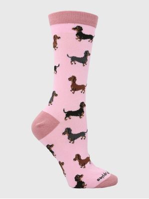 Calcetin Algodón Mujer C Dachshund Rosado Hush Puppies