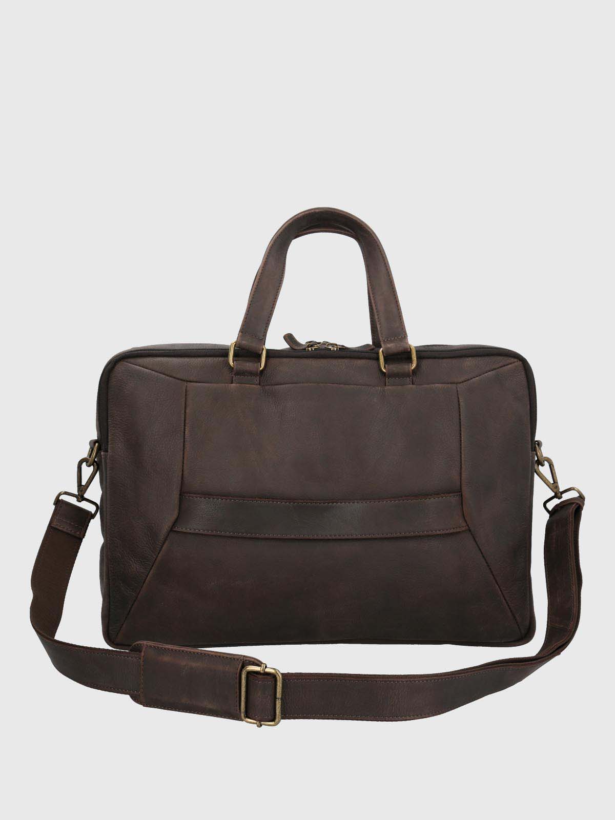 Maletin Cuero Hombre Th Millard Café Hush Puppies