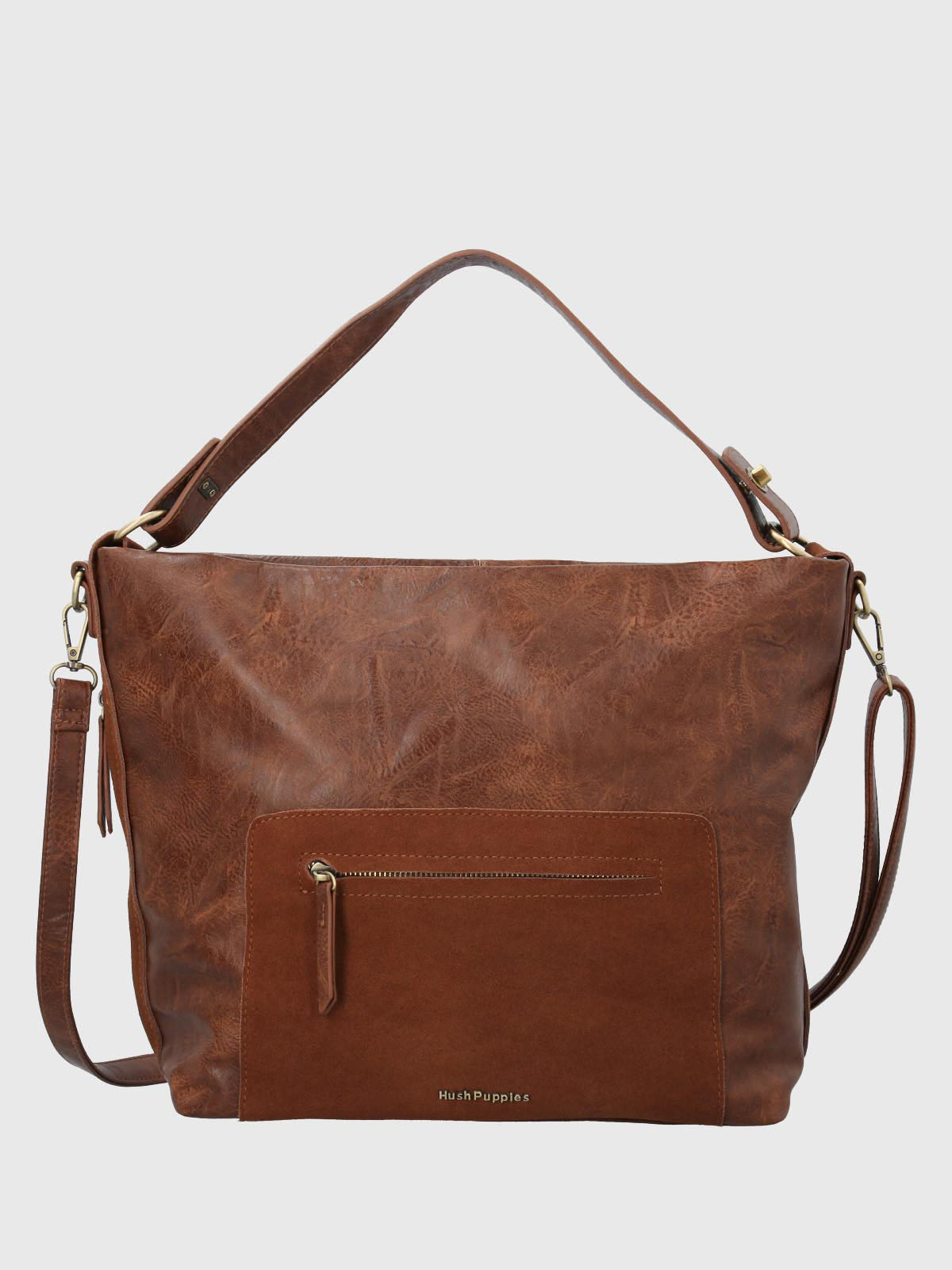 Cartera Ecocuero Mujer Laryn Hobo Café Hush Puppies