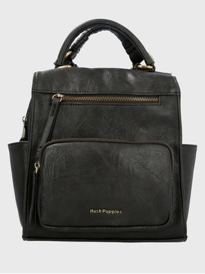 Cartera Mochila Ecocuero Mujer Date Backbag Negro Hush Puppies