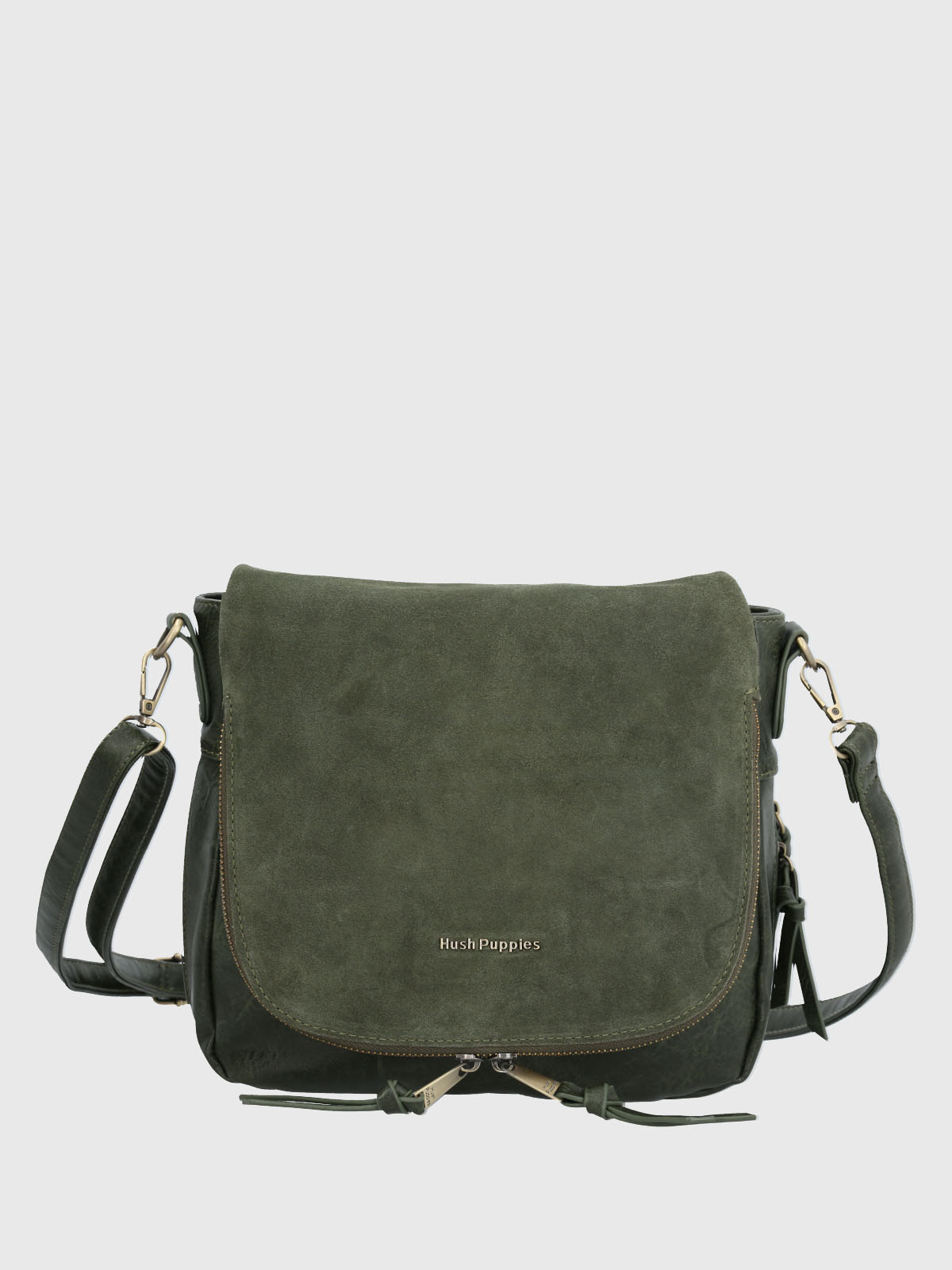 Cartera Ecocuero Mujer Leonni Cross Verde Hush Puppies