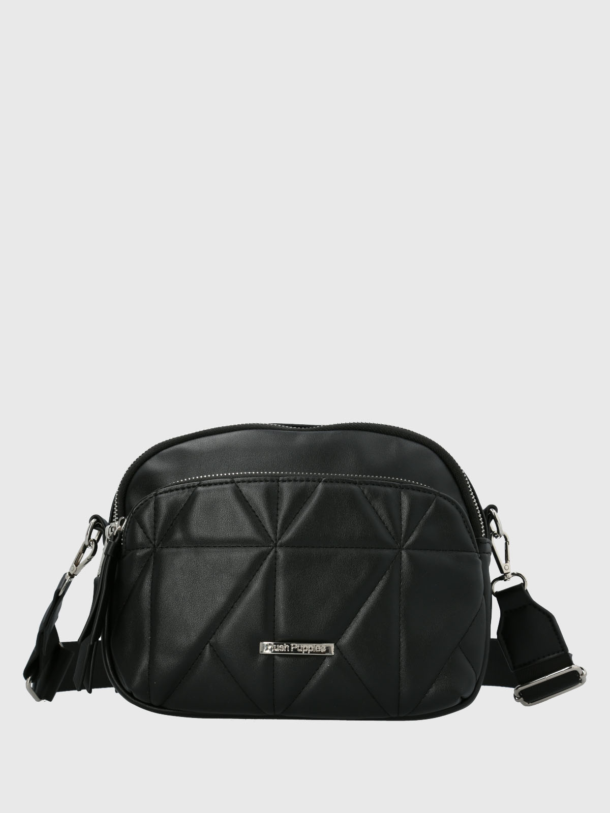 Cartera Ecocuero Mujer Quilt Cross Negro Hush Puppies