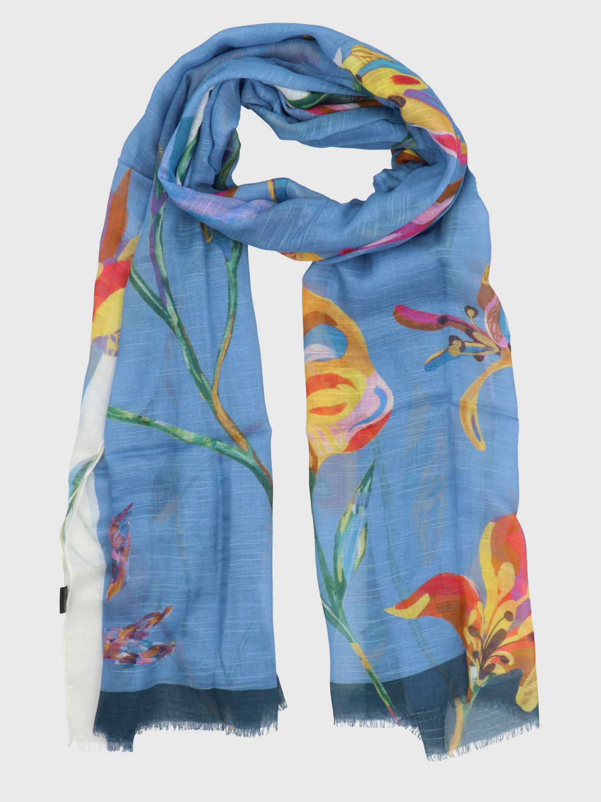 Pañuelo Seda Mujer Silk Giada Scarf Azul Hush Puppies
