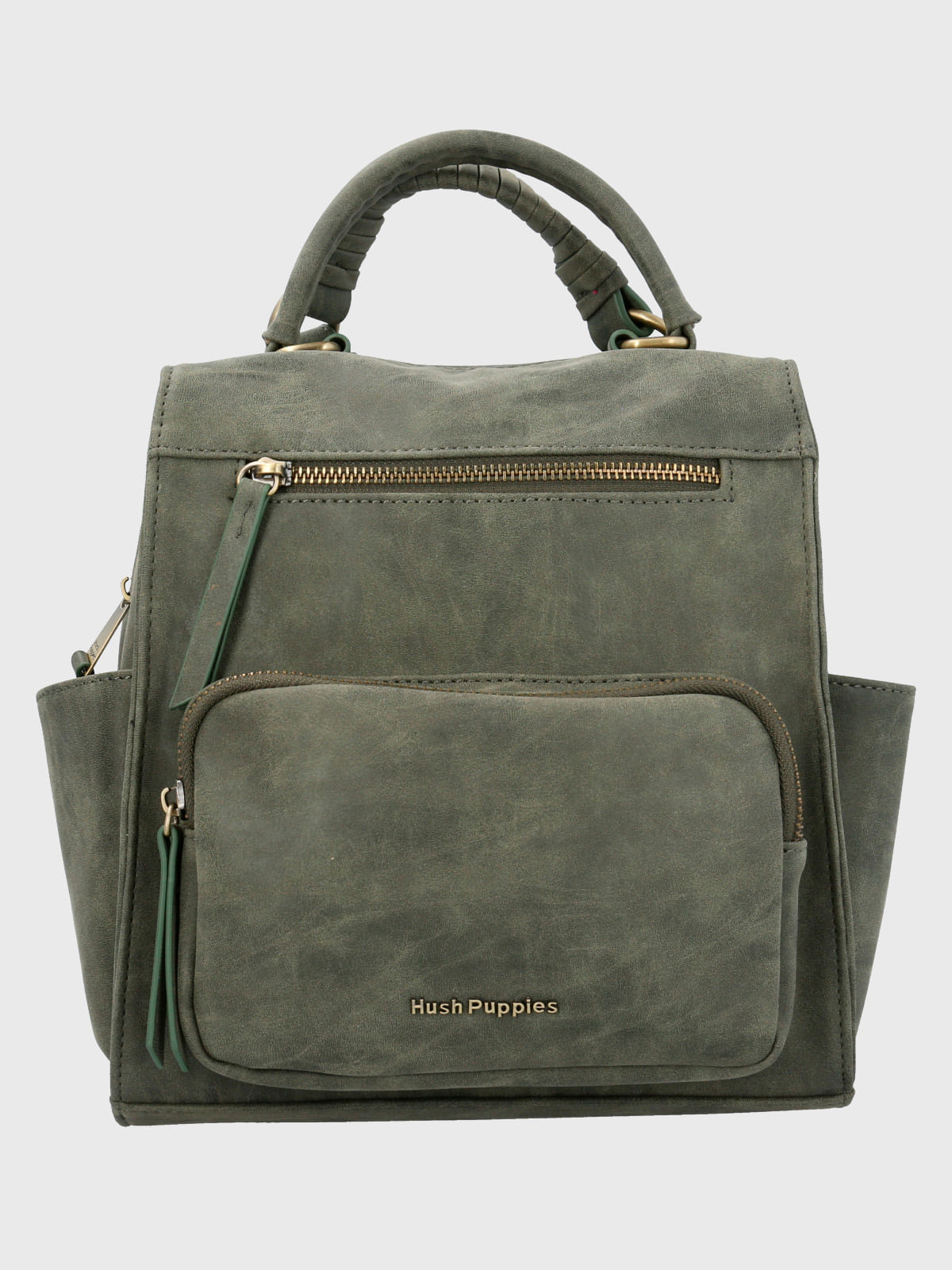 Cartera Mochila Ecocuero Mujer Date Backbag Verde Hush Puppies