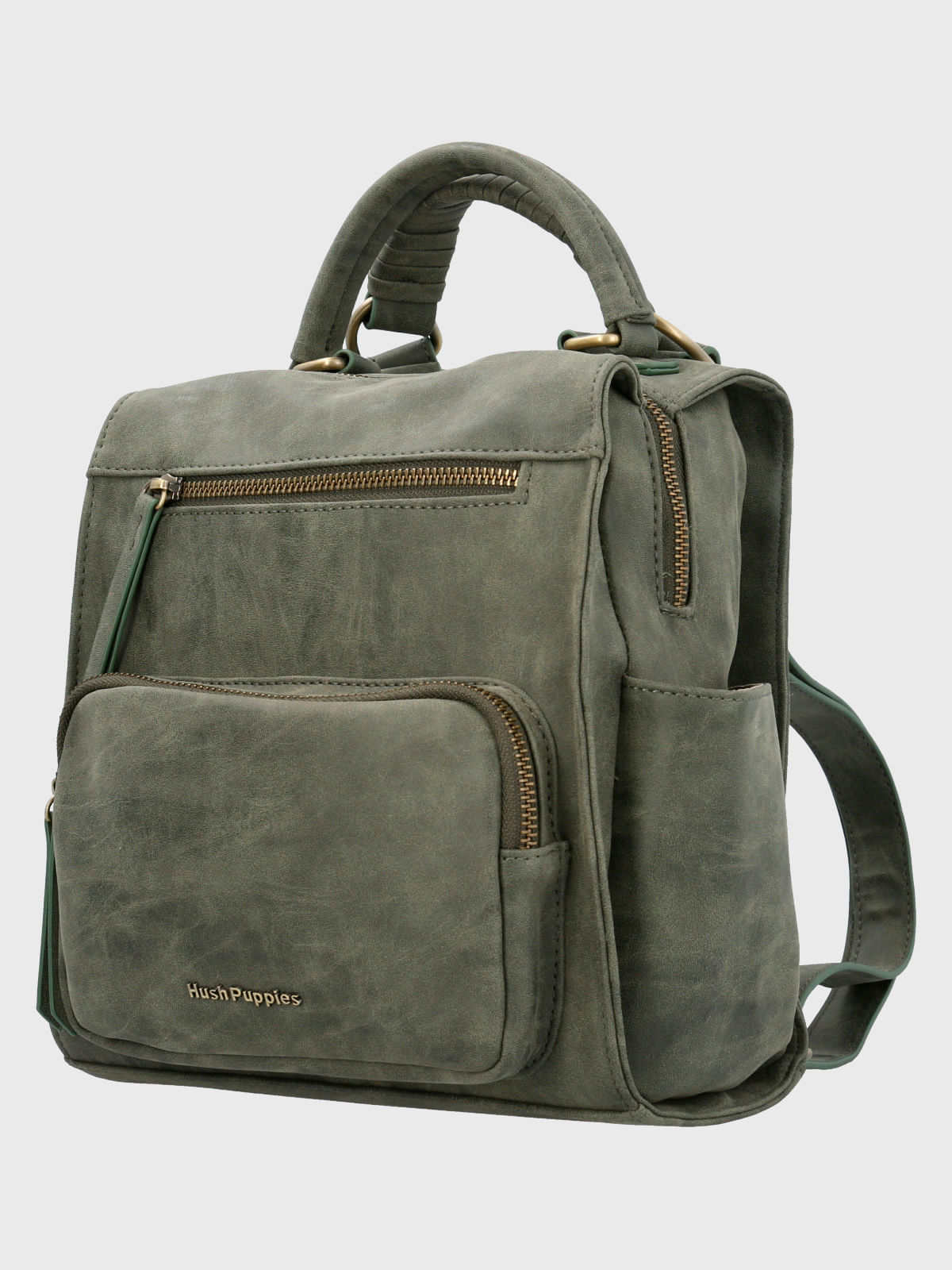 Cartera Mochila Ecocuero Mujer Date Backbag Verde Hush Puppies