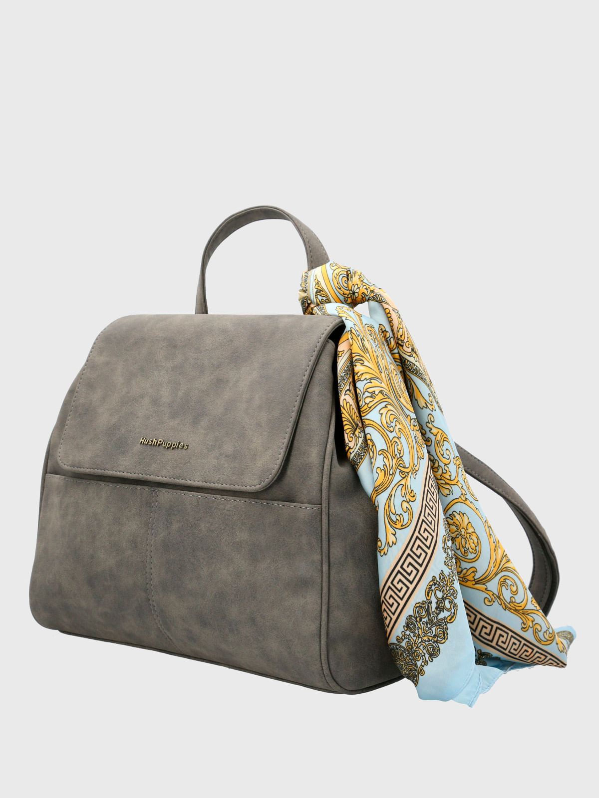 Mochila Ecocuero Mujer Daisy Back Gris Hush Puppies-Hush Puppies