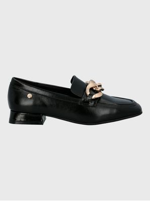 Mocasin Cuero Gween Negro Hush Puppies