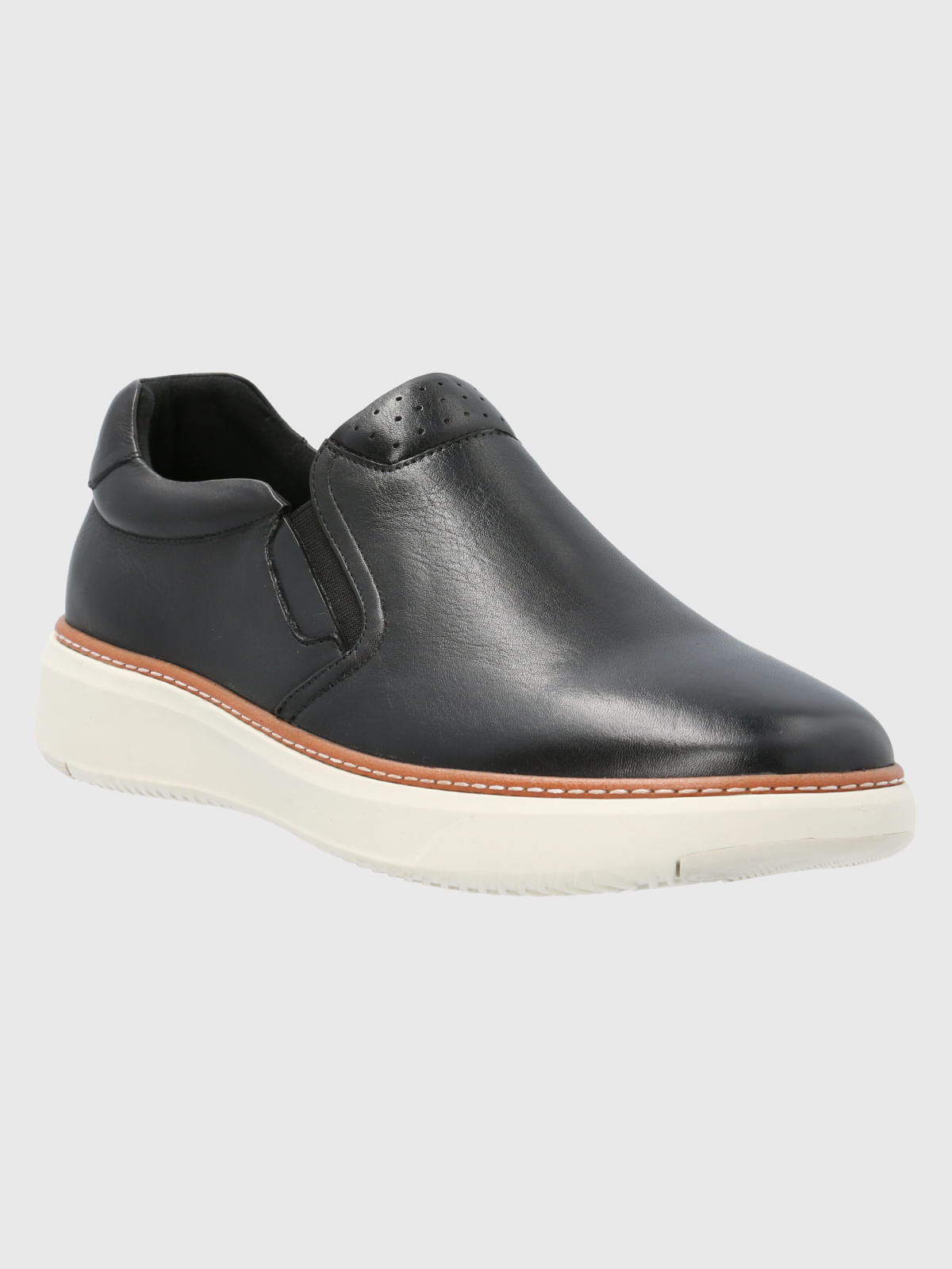 Slip On Cuero Hombre Lite G Negro