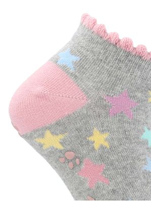 Calcetin Algodón Niña Ped St Star Gris Hush Puppies