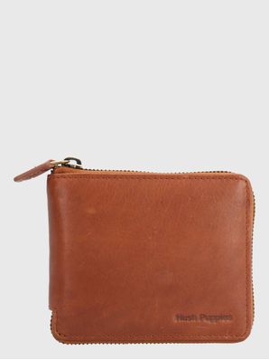 Billetera Cuero Unisex Om Middleton Zip Café Hush Puppies