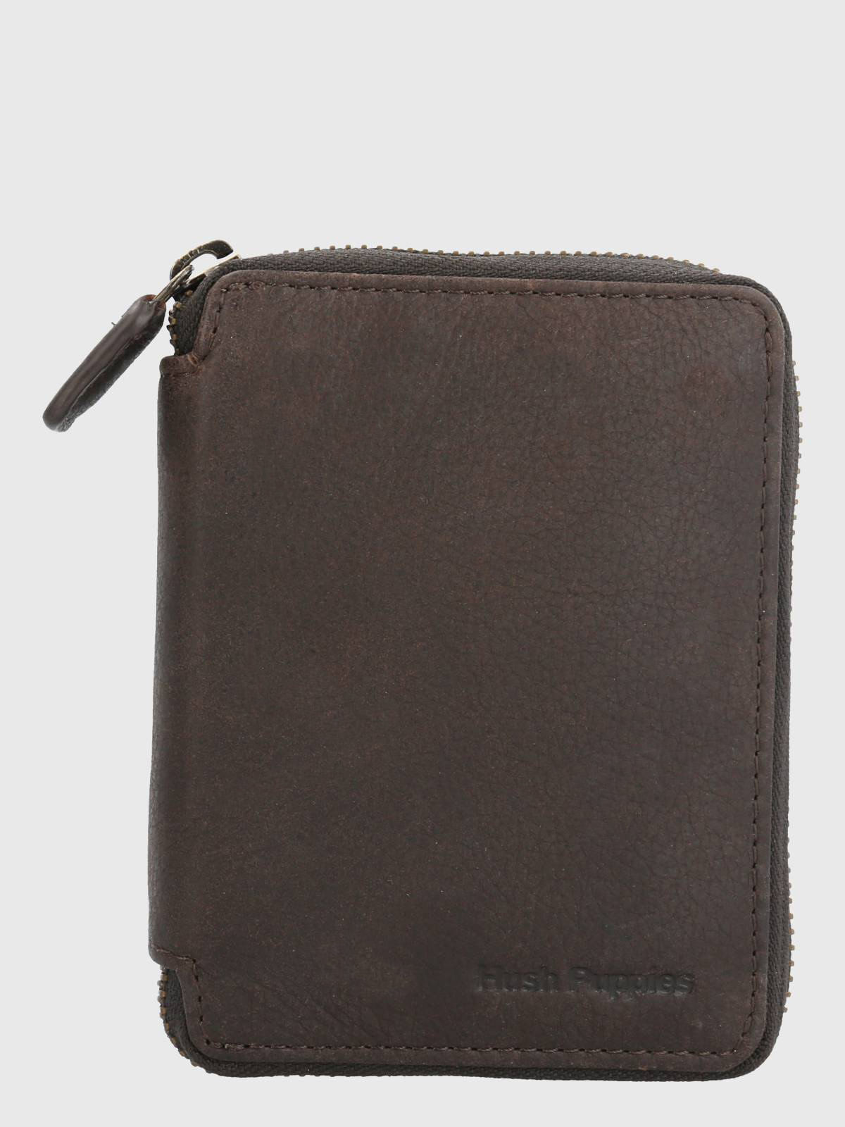 Billetera Cuero Mujer Th Mackay Zip Café Hush Puppies