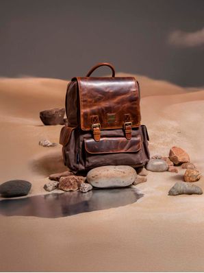 Mochila Canvas Engrasado Y Cuero Hombre Sw Rebel Resist Back Café Hush Puppies
