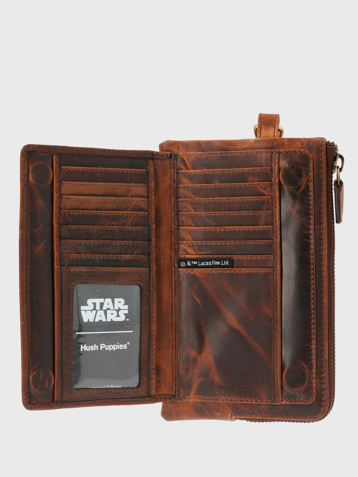 Billetera Cuero Hombre Sw Leia Wallet Café Hush Puppies