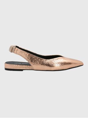 Ballerina Vestir Mujer Cuero Carmin Metalizada Hush Puppies