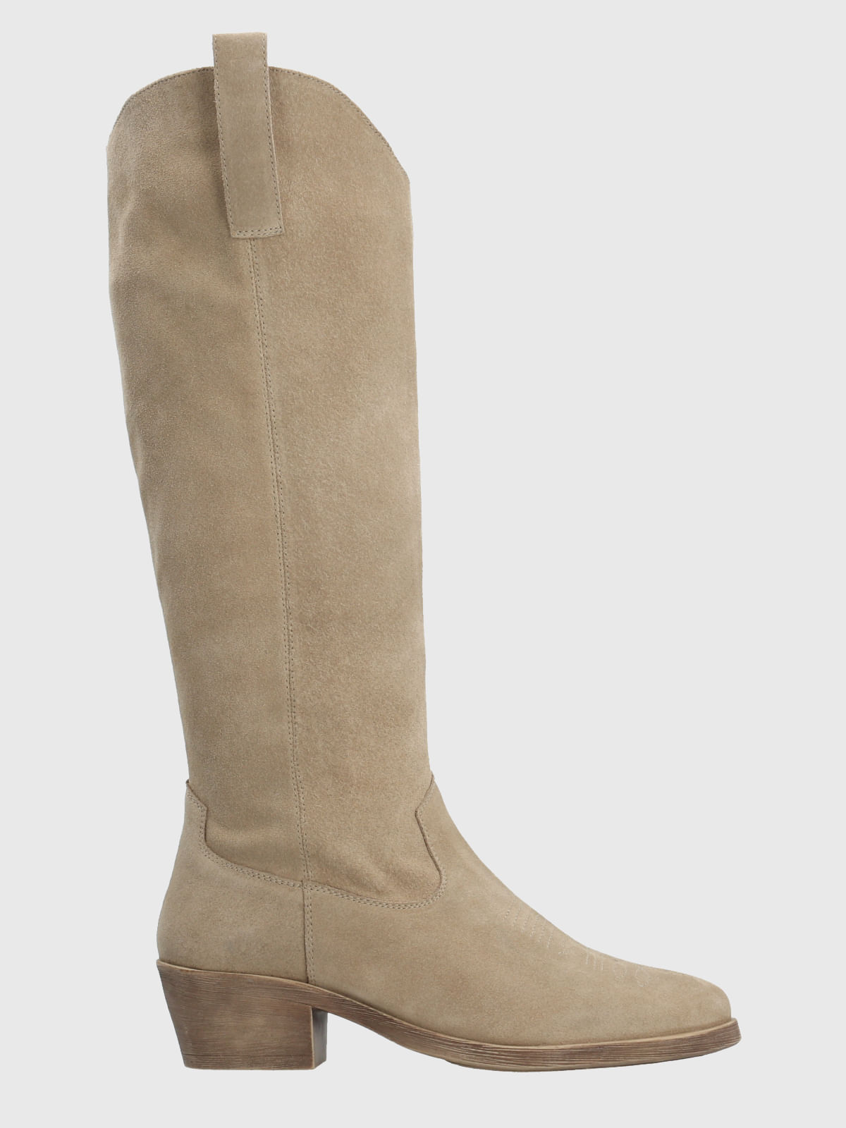 Bota Vaquera Mujer Cuero Andorra Beige Hush Puppies