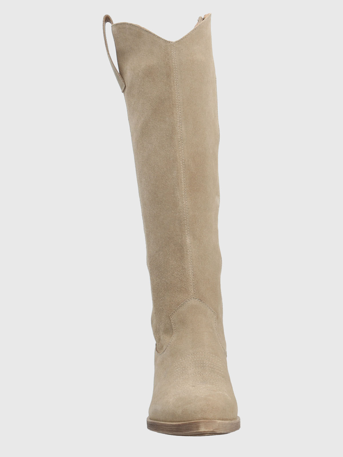 Bota Vaquera Mujer Cuero Andorra Beige Hush Puppies
