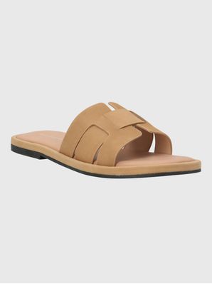 Sandalia Cuero Mujer Antibes Café Hush Puppies
