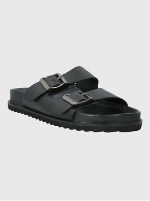 Sandalia Cuero Mujer Varana Negra Hush Puppies