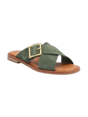 Sandalia Cuero Mujer Doha Verde Rockford