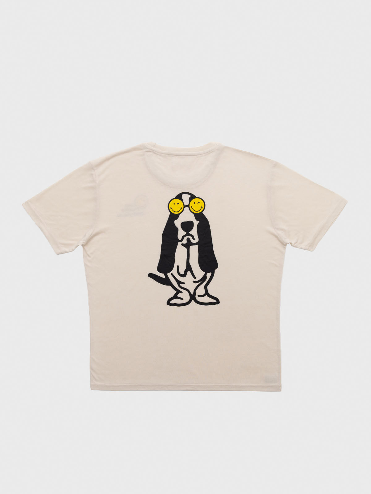 Polera Algodón Unisex Tee Smile Basset Blanco Hush Puppies